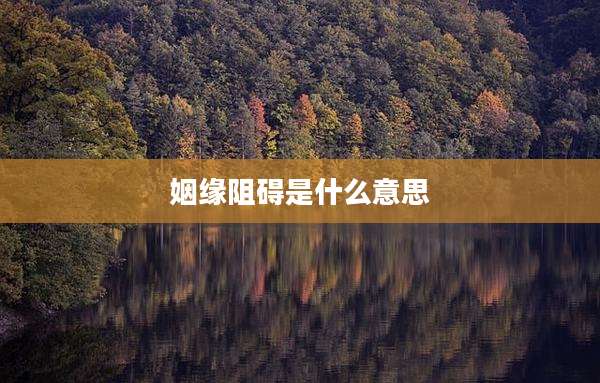 姻缘阻碍是什么意思