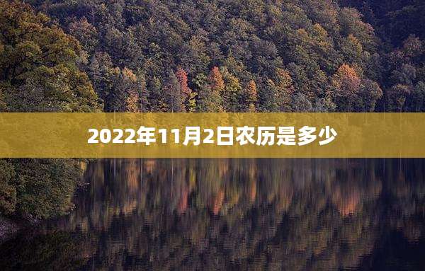 2022年11月2日农历是多少