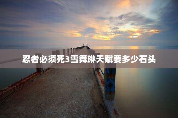 忍者必须死3雪舞琳天赋要多少石头