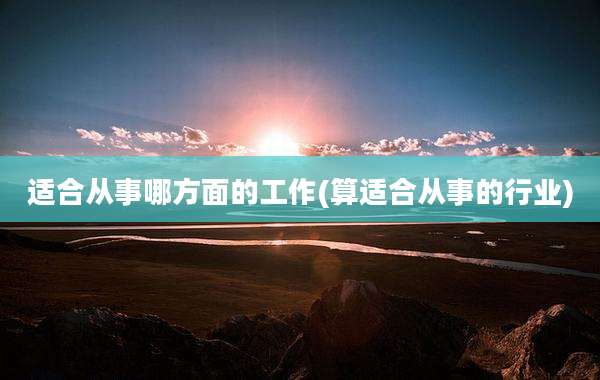 适合从事哪方面的工作(算适合从事的行业)