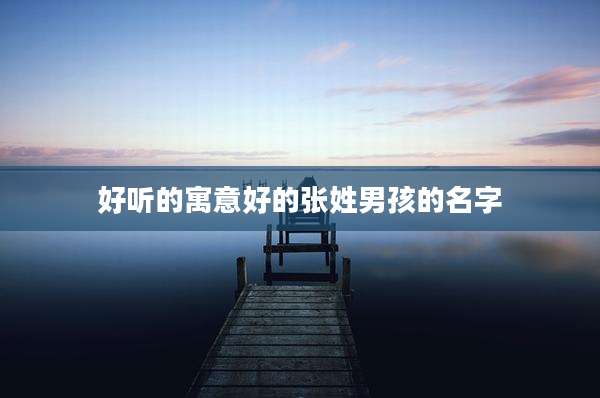 好听的寓意好的张姓男孩的名字