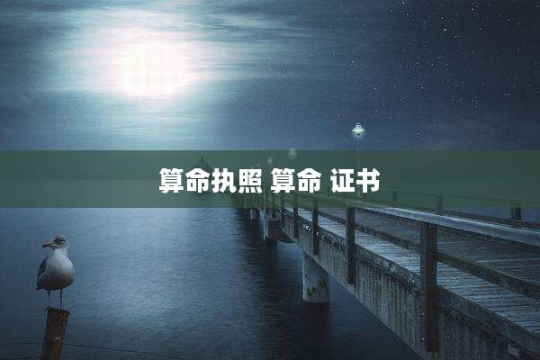 算命执照 算命 证书