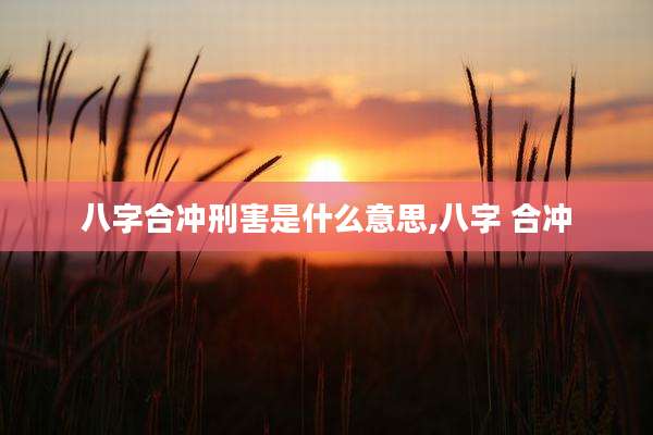 八字合冲刑害是什么意思,八字 合冲