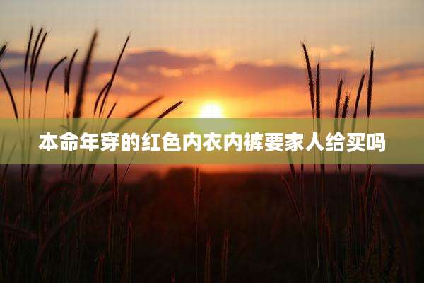 本命年穿的红色内衣内裤要家人给买吗