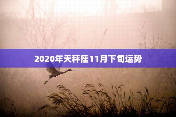 2020年天秤座11月下旬运势