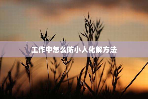 工作中怎么防小人化解方法