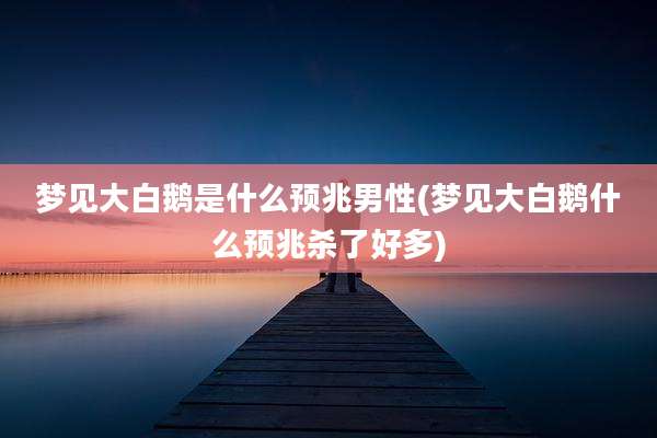 梦见大白鹅是什么预兆男性(梦见大白鹅什么预兆杀了好多)