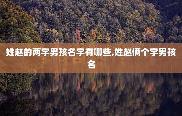 姓赵的两字男孩名字有哪些,姓赵俩个字男孩名
