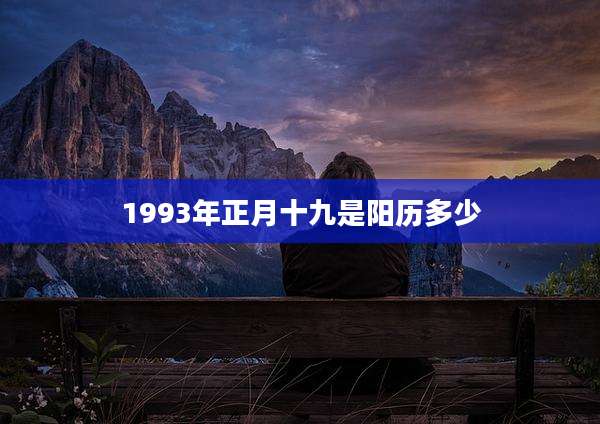 1993年正月十九是阳历多少