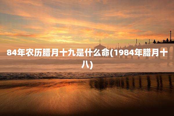 84年农历腊月十九是什么命(1984年腊月十八)