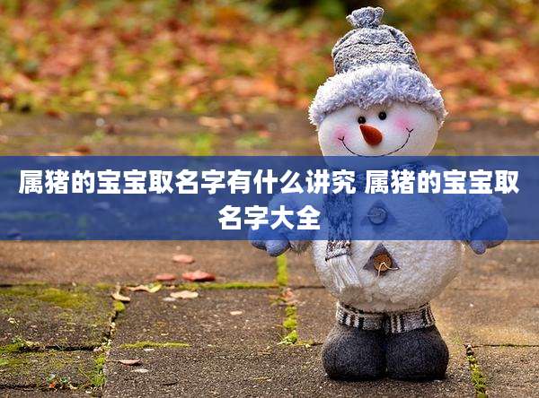 属猪的宝宝取名字有什么讲究 属猪的宝宝取名字大全
