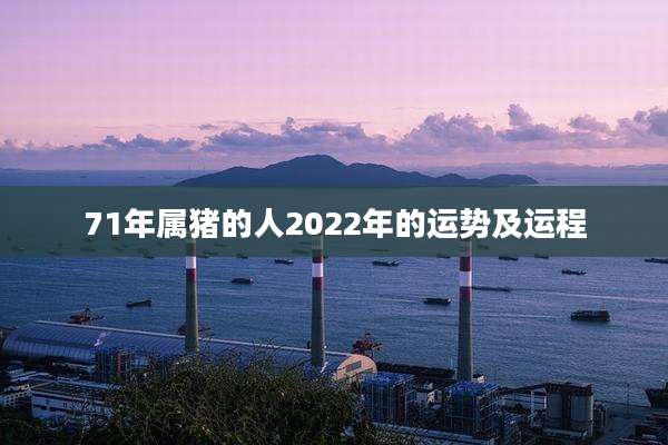 71年属猪的人2022年的运势及运程