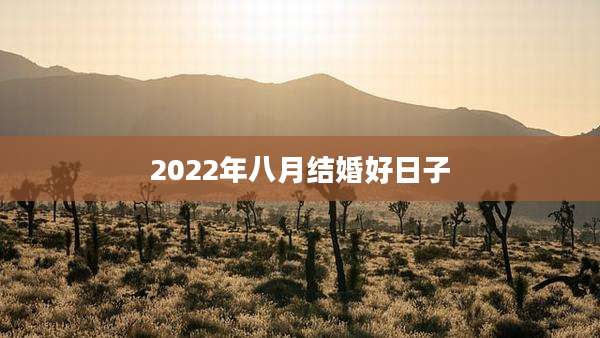 2022年八月结婚好日子
