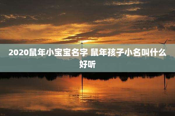 2020鼠年小宝宝名字 鼠年孩子小名叫什么好听