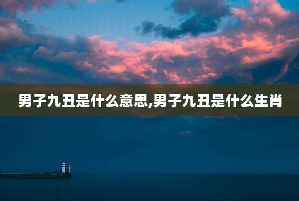 男子九丑是什么意思,男子九丑是什么生肖