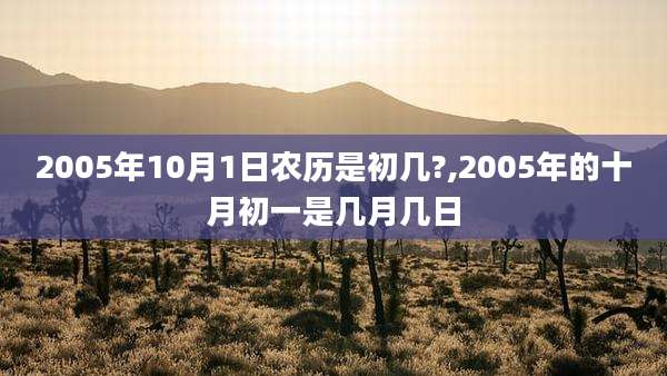 2005年10月1日农历是初几?,2005年的十月初一是几月几日