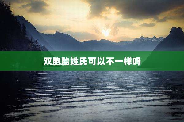 双胞胎姓氏可以不一样吗