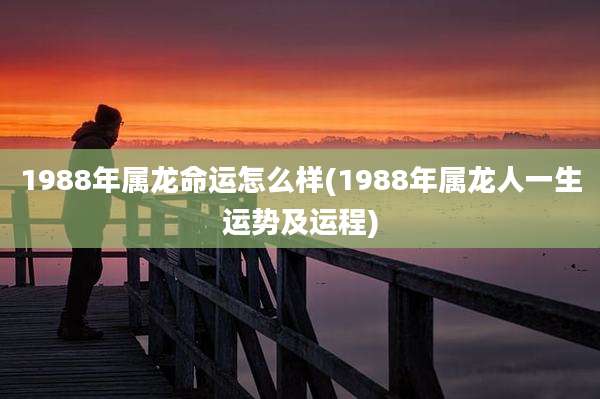 1988年属龙命运怎么样(1988年属龙人一生运势及运程)