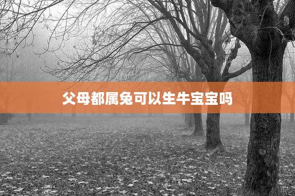 父母都属兔可以生牛宝宝吗