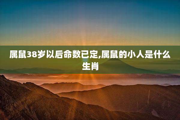 属鼠38岁以后命数已定,属鼠的小人是什么生肖