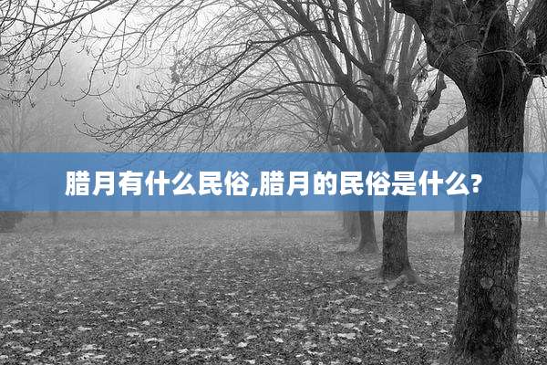腊月有什么民俗,腊月的民俗是什么?