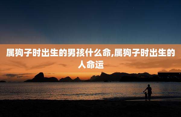 属狗子时出生的男孩什么命,属狗子时出生的人命运