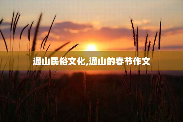 通山民俗文化,通山的春节作文