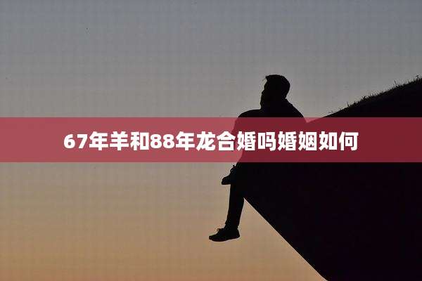 67年羊和88年龙合婚吗婚姻如何