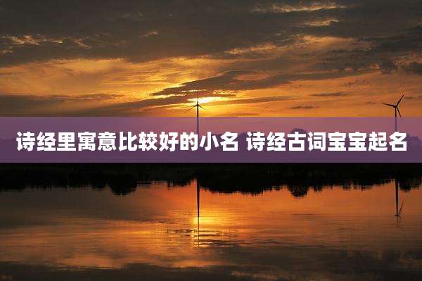 诗经里寓意比较好的小名 诗经古词宝宝起名