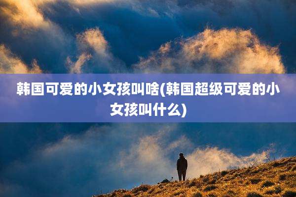 韩国可爱的小女孩叫啥(韩国超级可爱的小女孩叫什么)