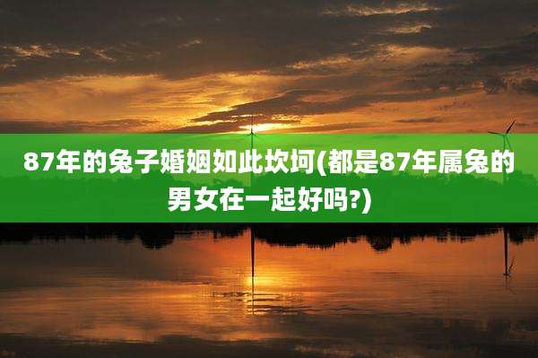 87年的兔子婚姻如此坎坷(都是87年属兔的男女在一起好吗?)