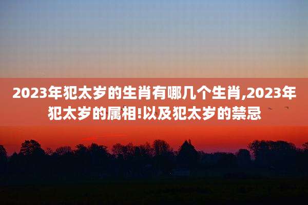 2023年犯太岁的生肖有哪几个生肖,2023年犯太岁的属相!以及犯太岁的禁忌
