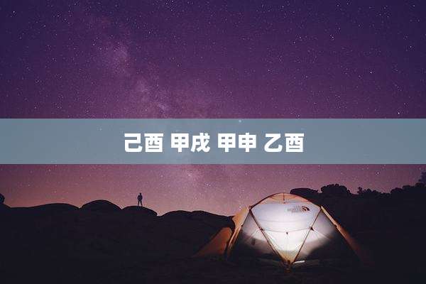 己酉 甲戌 甲申 乙酉