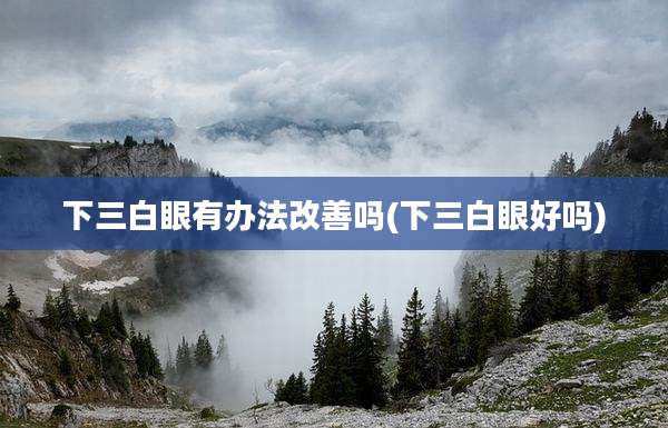 下三白眼有办法改善吗(下三白眼好吗)
