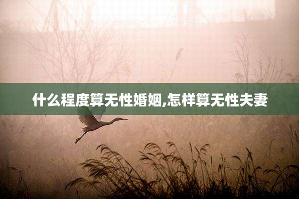 什么程度算无性婚姻,怎样算无性夫妻