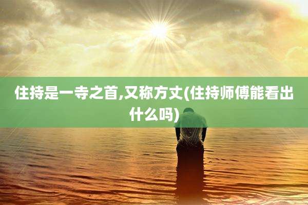 住持是一寺之首,又称方丈(住持师傅能看出什么吗)