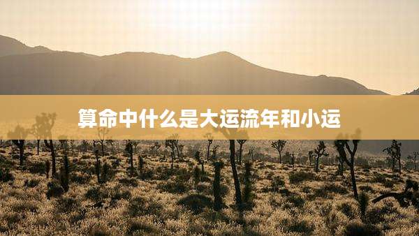 算命中什么是大运流年和小运