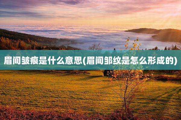 眉间皱痕是什么意思(眉间邹纹是怎么形成的)