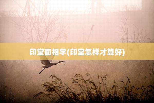 印堂面相学(印堂怎样才算好)