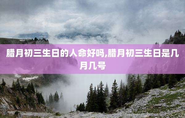 腊月初三生日的人命好吗,腊月初三生日是几月几号