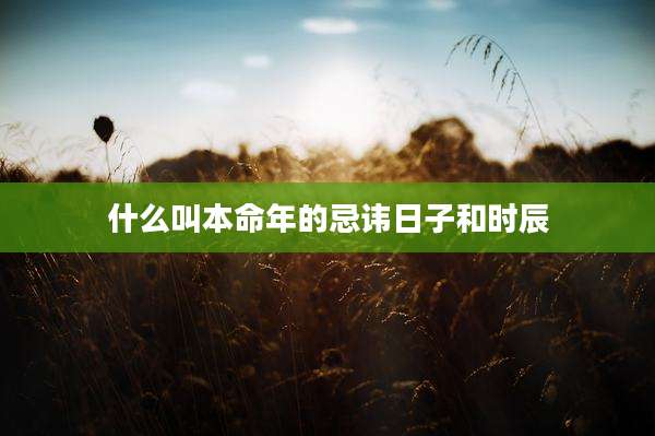 什么叫本命年的忌讳日子和时辰