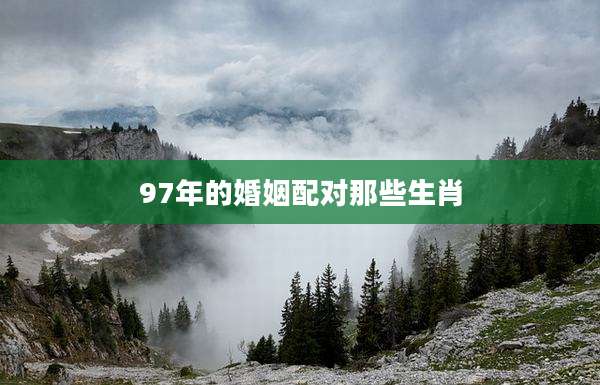 97年的婚姻配对那些生肖