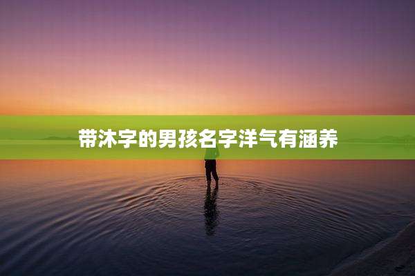 带沐字的男孩名字洋气有涵养