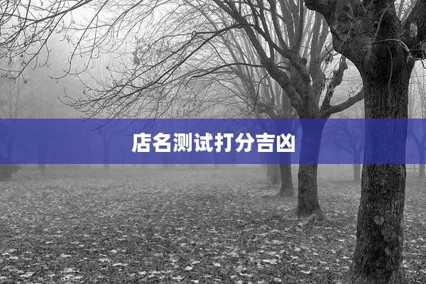 店名测试打分吉凶