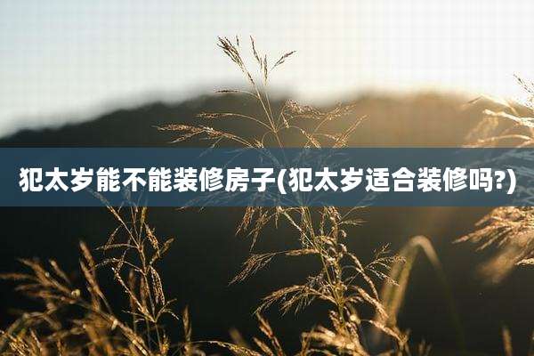犯太岁能不能装修房子(犯太岁适合装修吗?)