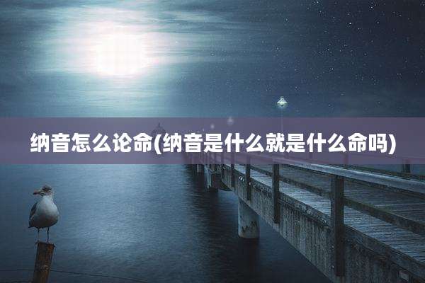 纳音怎么论命(纳音是什么就是什么命吗)