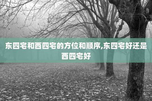 东四宅和西四宅的方位和顺序,东四宅好还是西四宅好