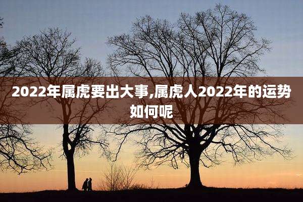 2022年属虎要出大事,属虎人2022年的运势如何呢
