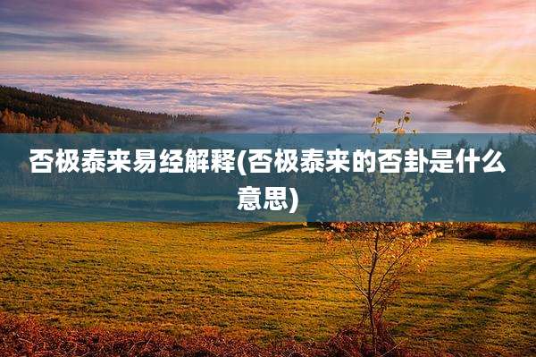 否极泰来易经解释(否极泰来的否卦是什么意思)