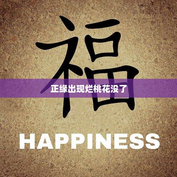 正缘出现烂桃花没了